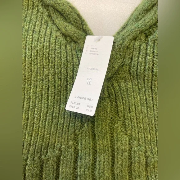 NWT Green Cable Knit Anthropologie Sweater Cropped Tank Top sz XL - Picture 9 of 9